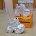 New Women S Chunky Sneakers Fashion Glitter Casual For Comfort Soft Sole Walking Designer Shoes Zapatillas Mujer_vogvips.com