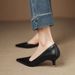 French-style Pointed-toe Mid-heel Work Commuting For All Seasons, 2026 New Super Popular Purple Side-cut Cat-heel Spring_vogvips.com
