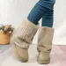 Winter Womens Snow Plush Warm Thickened Fashion Casual Suede Thick-soled Mid-tube Boots Botas Mujer 240719_vogvips.com