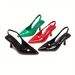 Women’s Shoes Kitten Heel Solid Color Pointed Toe Casual Stiletto Sandals For Women 2024 Summer Style One Strap Buckle Fashion High Heels_vogvips.com
