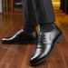 New Business casual strappy men's leather Oxford shoes_vogvips.com