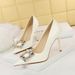 2025 Super High Heel Shallow Mouth Metal Rhinestone Buckle Single Shoes_vogvips.com