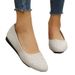 2025 Spring And Autumn Style Matte Round Head Brick Inlaid Flat Bottom Casual Large Size Women's Single Shoes_vogvips.com