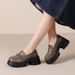 Women's New Loafers Made Of Top-layer Cowhide, Suitable For Spring Autumn, With Thick And Soft Soles, British Style,_vogvips.com