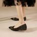 Pointed Single Shoes Women's Flat Bottom Shallow Mouth Soft Sole Ladyshoes Casual Korean Version Large Size Women's Shoes_vogvips.com