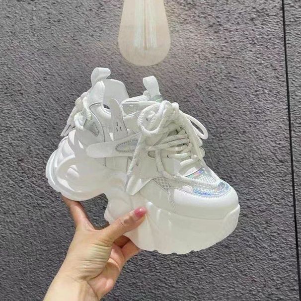 Small Height-increasing Sneakers Breathable Mesh Dad Muffin Platform Sneakers Casual Shoes Women's Shoes_vogvips.com