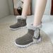 Women's Shoes Winter Snow Boots With Thick Fleece Lining, Low Heel, Round Toe, And Rubber Sole For Casual Comfort And Warmth_vogvips.com