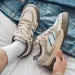 Sneakers Mesh Leather Blue Women's Unisex Breathable Shock Running Elastic Kitten Heel Square Pointed Toe PU Sole_vogvips.com