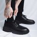 Casual Leather Black Soft Sole Commuter Office Trend Fleece Lined Autumn Winter Business Formal Men's Shoes All Seasons_vogvips.com