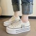 2023 Summer New Thick Soles Icrease Slippers Tred All Lazy People A Slip-o Half Drag Fashio Casual Cavas Shoes_vogvips.com