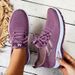 Women's Mesh Knit Running Shoes Lightweight Non-Slip Lace-Up Sneakers Breathable Casual Footwear For Daily Walking &_vogvips.com