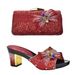 Bow Decoration Chunky Heel Round Toe Sandal Flash Diamond Pack Party Wear Shoes Bag Set_vogvips.com