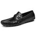 Men's Polka Dot Embossed Heightening Beanie Shoes Casual Overshoes Driving Leather_vogvips.com