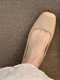 Retro Flat Shallow Single Shoes, Gentle And Suitable For Pairing With Skirts, 2025 Autumn New Style, Square Toe, Soft_vogvips.com