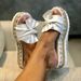 Slippers Platform Women Bow 2022 Summer Sandals Slipper Indoor Outdoor Flip Flops Beach Shoes Female_vogvips.com