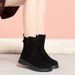 Winter Suede Cotton Shoes For Women, Cotton Leather Shoes, Soft Leather Wool Cotton Boots, Women's Short Boots, Mid Heeled Snow Boots_vogvips.com