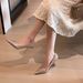2025 Glitter Pointed Toe High Heels, Extra Wide Plus Size Wedding Shoes For Women, Bridal And Bridesmaid Shoes, Elegant_vogvips.com