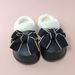 Women's Cotton Cute Bowknot Home Indoor Non-Slip Black Warm Slippers Autumn Winter_vogvips.com