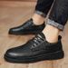 Men Special Work Shoes 2025 Autumn Men's Low-Top Work High-Quality Trendy Youth Large Size Small Leather Casual Martin Shoes_vogvips.com