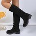 Over-the-Knee For Women, Chunky Heel, 2025 Autumn/Winter New Style, Long Boots, Round Toe, Western Riding Boots_vogvips.com