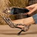 Women's Genuine Leather Sandals A Shallow Cut, Extremely Stylish And Suitable Pairing With Skirts, Elegant High-heeled_vogvips.com