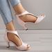 New Chunky Large Size Fish Mouth Hollow One Line Sandals With High Heels_vogvips.com