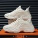 Customize Men Fashion Casual Sneakers Beige Black Blank Throat Design Mesh Breathable Running Walking Shoes For Women_vogvips.com