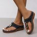 Large Size Summer New Fashionable Wedge Heel Clip Toe Flip Flops For Women, Thick Soled Slippers_vogvips.com