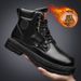 European Warm Series Fleece-Lined Martin 2025 Autumn Winter New Leather Warm Thick Fashion British Youth Trend Motorcycle Boots For Men_vogvips.com