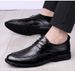 Round Head Lace-up Hand-stitched Men's Shoes Men's Dress Work Rubber Non-slip Sole_vogvips.com