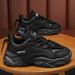 Spring New Breathable Men's Trend Versatile Black Sports Casual Thick Sole Dad Shoes_vogvips.com