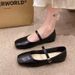 Mary Jane Women's Shoes With Skirt Low-heeled Small Leather Shoes Flat-soled Single Shoes Gentle Evening Shoes_vogvips.com