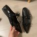 Double Bowknot Mules With 5cm Hidden Wedge For Petite Women, Mary Jane Pointed Toe Patent Leather Half Mules,_vogvips.com