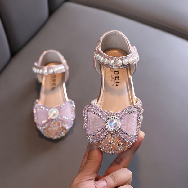 Girl's Bow Princess Girl Small Large Child Leather Shoes_vogvips.com