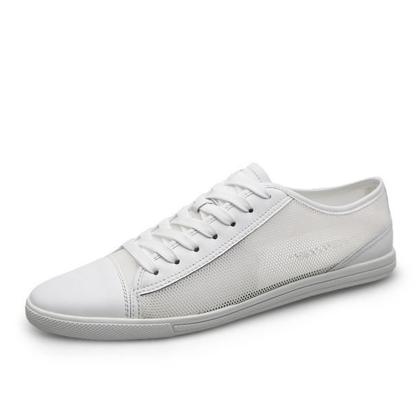 Men's Shoes Breathable Thin Soft Sole Running Shoes Mesh Shoes Men's Mesh Shoes White Board Shoes_vogvips.com