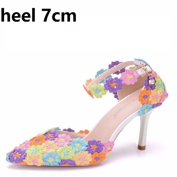 Women's Shoes white lace wedding shoes buckle strap shoes stiletto pointed toe wedding dress bridal shoes women's sandals annual party bridesmaid_vogvips.com