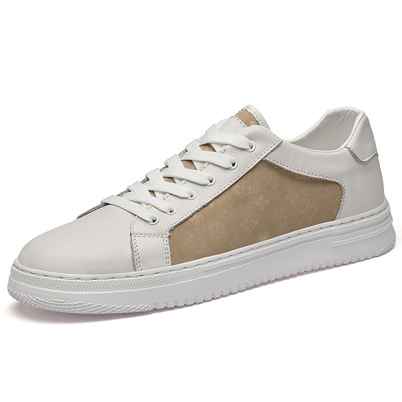 Casual Board Shoes First-layer Cowhide Shoes Comfortable Lace-up Oxford Cloth Shoes--size_vogvips.com