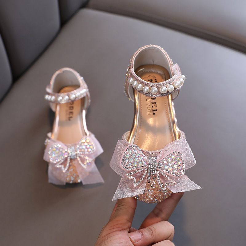 New Baby Girls Single Shoes Princess Shoes Sandals Small Big Children Girls Butterfly Yarn_vogvips.com