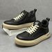 High-top Genuine Leather Trendy Veratile Thick-oled Sneaker Men' Zipper Slip-on Lightweight Mid-top Work Caual_vogvips.com