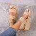 Women's For Foreign Trade, Roman-style Outdoor Wear, Cross-border Rope Sole Women's Slippers, Thick-soled_vogvips.com