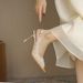 31-44 Size Embossed Satin High Heels Pointed Toe Shallow Mouth Stiletto Women's Versatile Single Shoes Sandals_vogvips.com