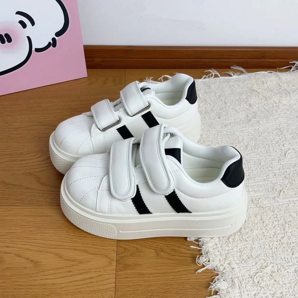 Women's Velcro Strap Shell Toe Bread Shoes German Style Casual Sports Sneakers with Hidden Wedge Heel New 2026 Versatile_vogvips.com