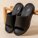 Solid Color Simple Thick-Soled Unisex Outdoor Casual Home Bathroom Non-Slip Couple Slippers Thickened Soft_vogvips.com