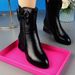 ShoeVault Genuine For Women, New Autumn And Winter Soft Leather Short Tube Mid-Calf Martin , Versatile Mid-Heel Fleece-Lined_vogvips.com