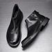 European Warm Series Black Genuine Sole Mid-Cut Martin For Men Trendy Versatile Fashion Soft Leather Zipper Round Toe Work Boots_vogvips.com
