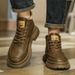 New Leather Spring Men's Shoes High-top Men's Heightening Tooling Martin Boots_vogvips.com