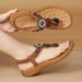 New 2026 Spring Bohemian Wind Wood Beads With Drills, Light And Comfortable Sweat-proof Mother Sandals_vogvips.com