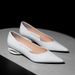 Fashion Simple Pointed Toe Shallow Mouth Patent Leather Glossy Low Single For Women OL Elegant Irregular Heel_vogvips.com
