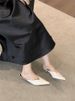 STRIDEO2026 Summer New Pointed Head Half-heel Solid Color French Solid Color Outer Wear Versatile Temperament One-pedal Single Shoes_vogvips.com