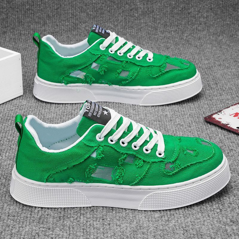 2026 Spring Versatile Breathable, Popular Style, Distressed Black Men's Unique Cloth Shoes, High-End Canvas Shoes_vogvips.com